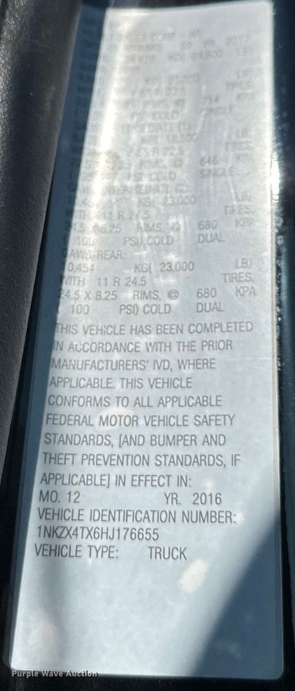 image for item NT9052 2017 Kenworth  T880 dump truck