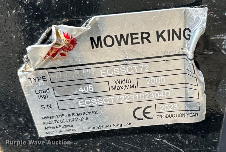 image for item NT9107 2023 Mower King ECSSCT72 skid steer trencher