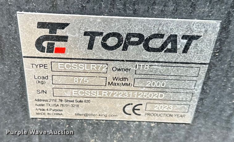 image for item NT9110 2023 TopCat ECSSLR72 skid steer landscape rake