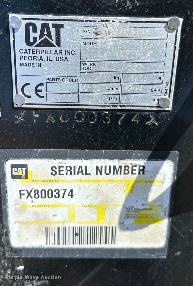image for item NT9111 2014 Caterpillar  BP118C skid steer sweeper