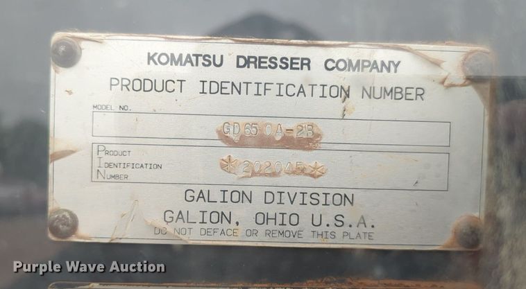 image for item NZ9563 1995 Komatsu GD650A-2 motor grader