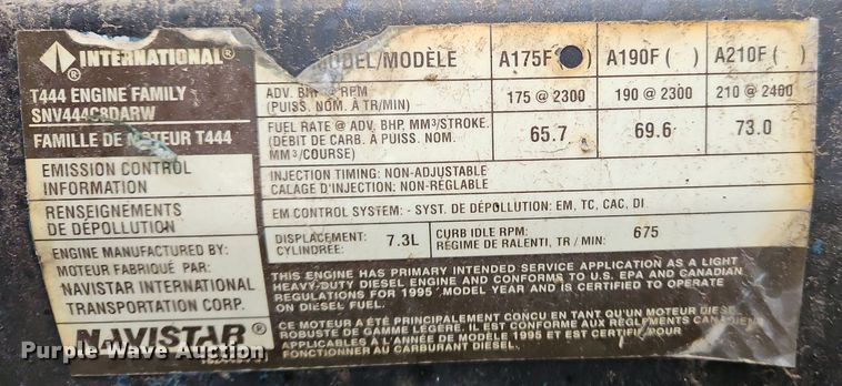 image for item OK9841 1996 International  4700 dump truck