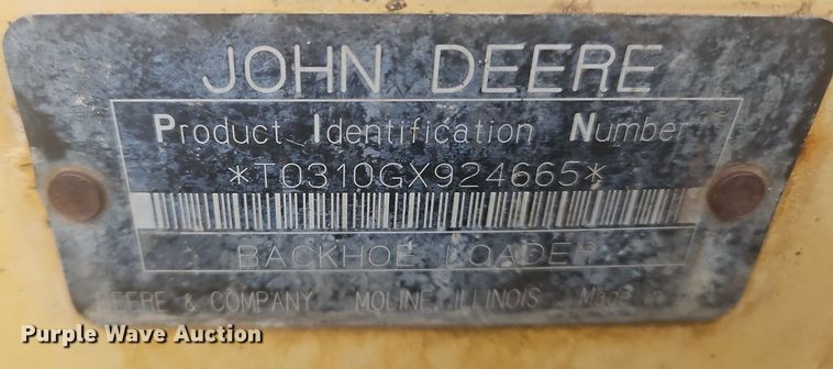 image for item OK9842 2003 John Deere  310G backhoe