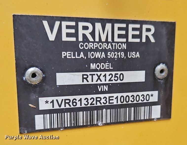 image for item OK9868 2014 Vermeer  RTX1250 cable plow