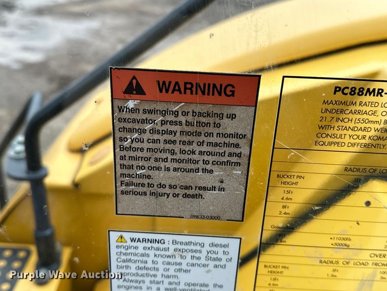 image for item OM9464 2019 Komatsu  PC88MR-10 mini excavator