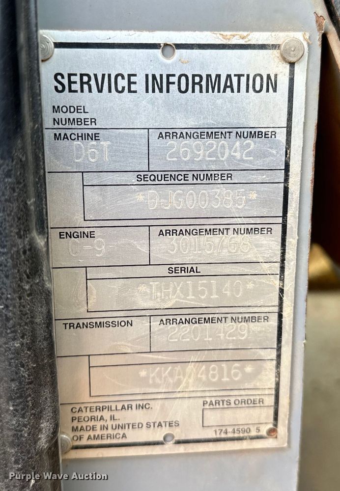 image for item OM9487 2008 Caterpillar  D6T XW VP dozer