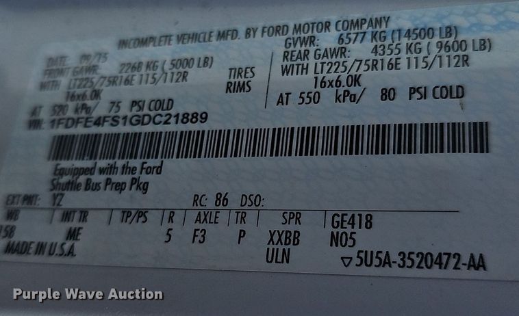 image for item DM1627 2016 Eldorado National Aerotech Ford 220 shuttle bus