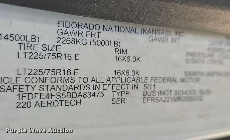 image for item DM1628 2011 Eldorado National shuttle bus