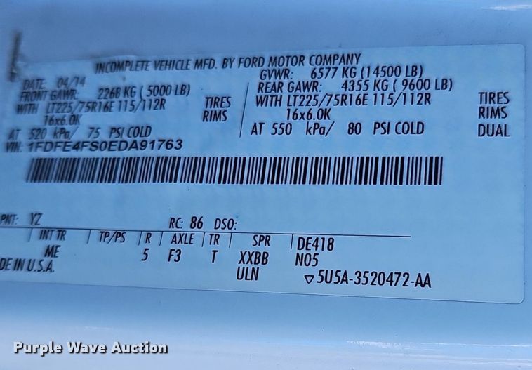 image for item DM1652 2014 Ford  E450 super duty  shuttle bus