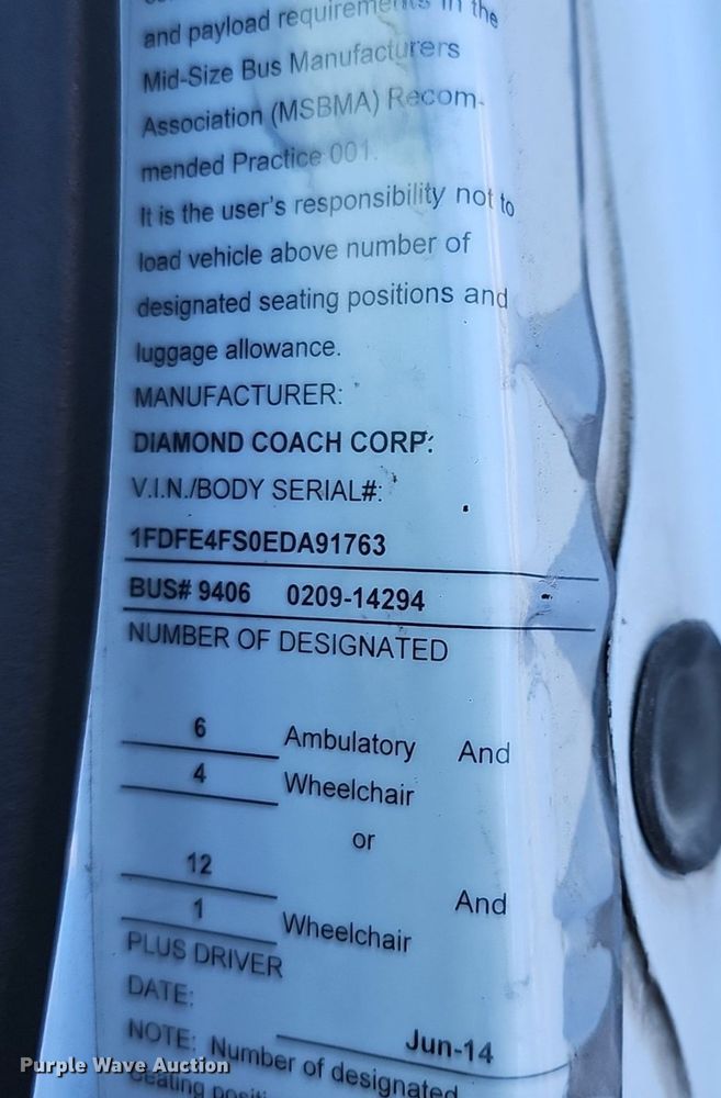 image for item DM1652 2014 Ford  E450 super duty  shuttle bus