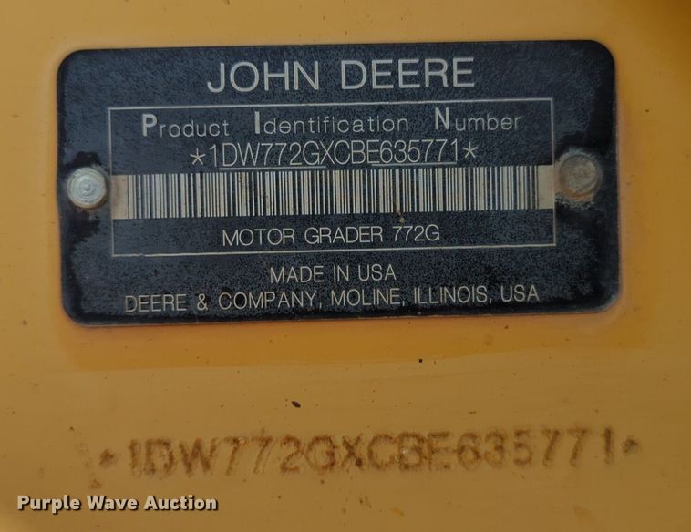 image for item DN3831 2011 John Deere 772G motor grader