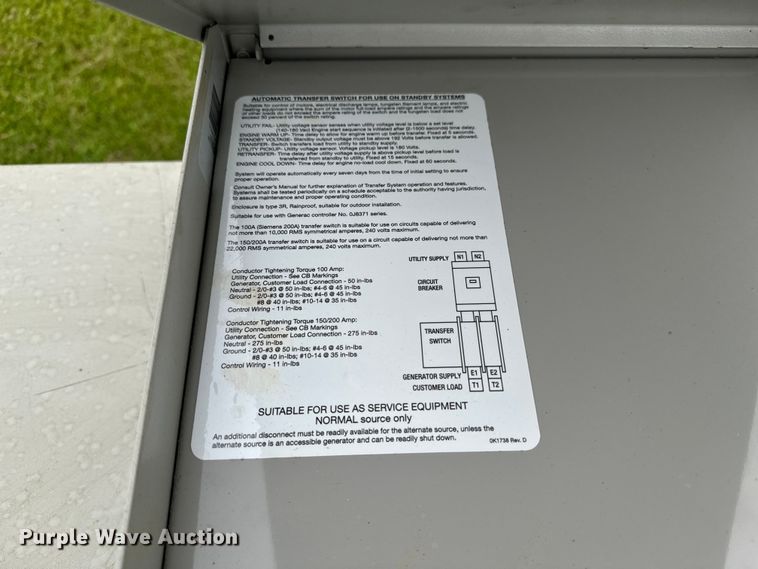 image for item DN7687 Generac RGO2224ANAX generator