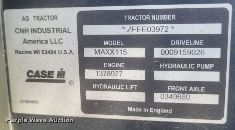 image for item DO4901 2016 Case IH Maxxum 115 MFWD tractor