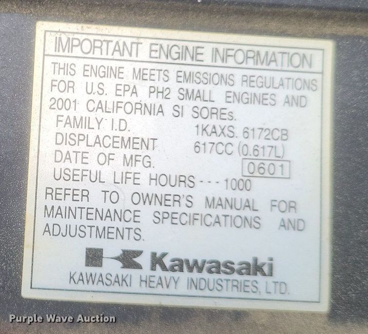 image for item DO4912 Kawasaki  Mule utility vehicle