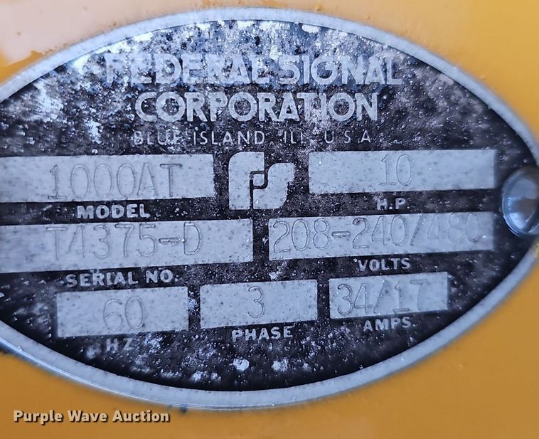 image for item DP0833 Federal Signal Corporation 1000AT warning siren