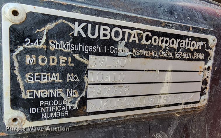 image for item DP1335 2011 Kubota SVL90 tracked skid steer loader