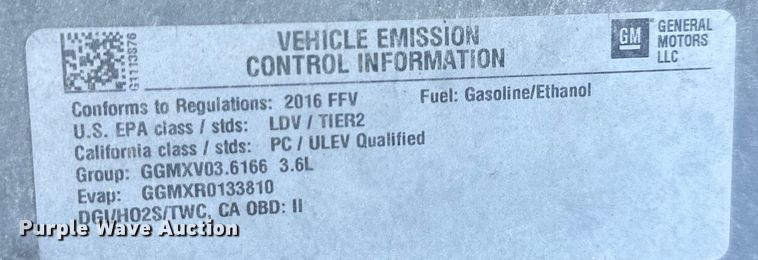 image for item DP1368 2016 Chevrolet Impala Limited 