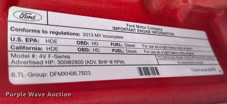 image for item DP1377 2013 Ford F550 Super Duty Crew Cab truck cab and chassis