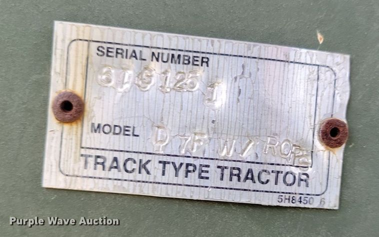 image for item DP1396 1974 Caterpillar D7F dozer