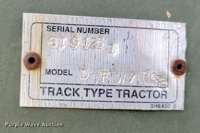 image for item DP1396 1974 Caterpillar D7F dozer