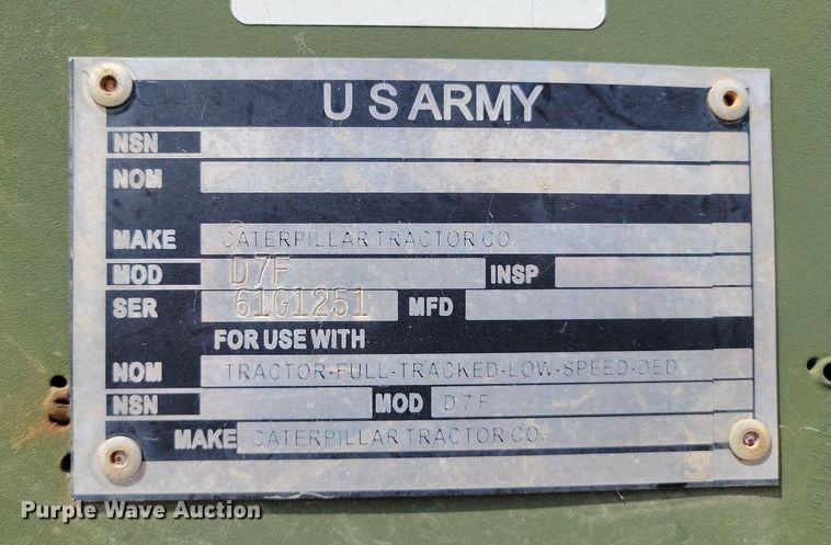 image for item DP1396 1974 Caterpillar D7F dozer