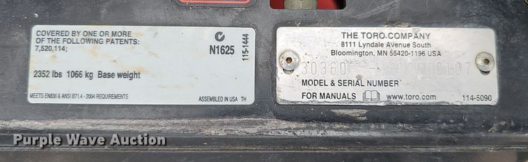 image for item DQ8672 Toro Groundsmaster 7200 ZTR lawn mower