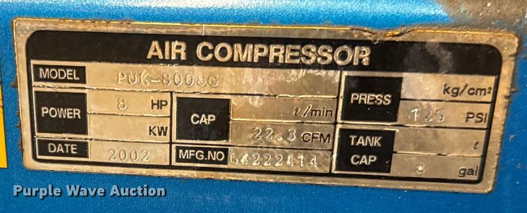 image for item EH5465 Puma PUK-8008G air compressor