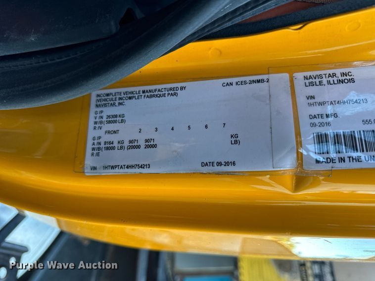 image for item EH6668 2017 International  WorkStar 7500 dump truck