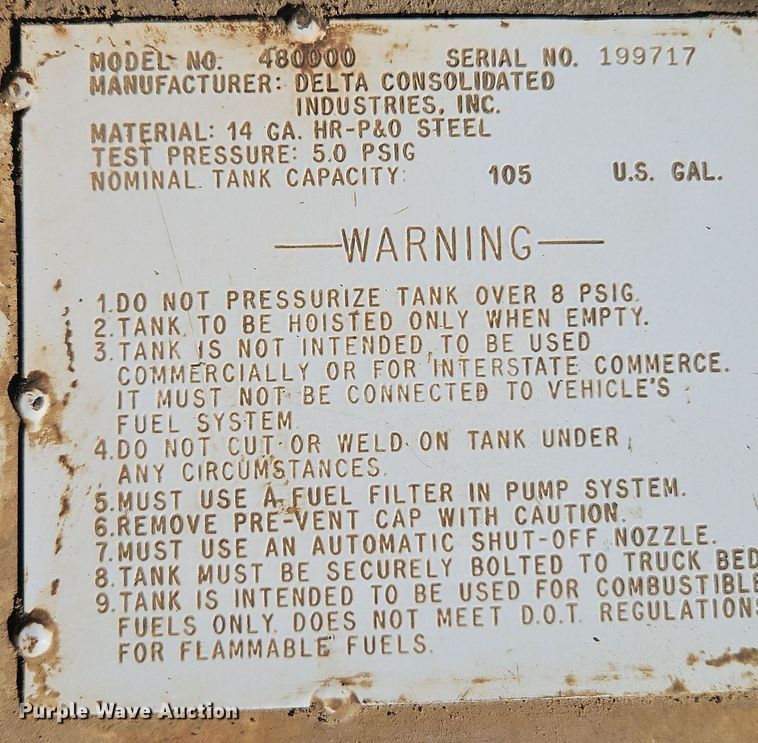 image for item EI3726 Delta 480000 fuel tank