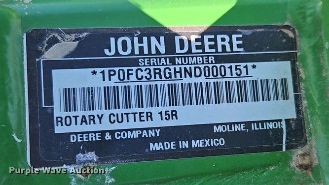 image for item EI3727 John Deere FC15R batwing rotary mower