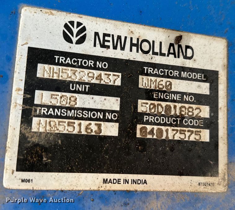 image for item EJ0404 2016 New Holland Workmaster 60 MFWD tractor