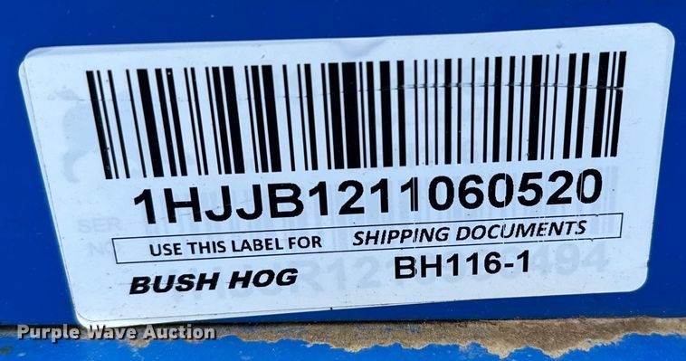 image for item EJ0407 Bush Hog  BH116-1 rotary mower