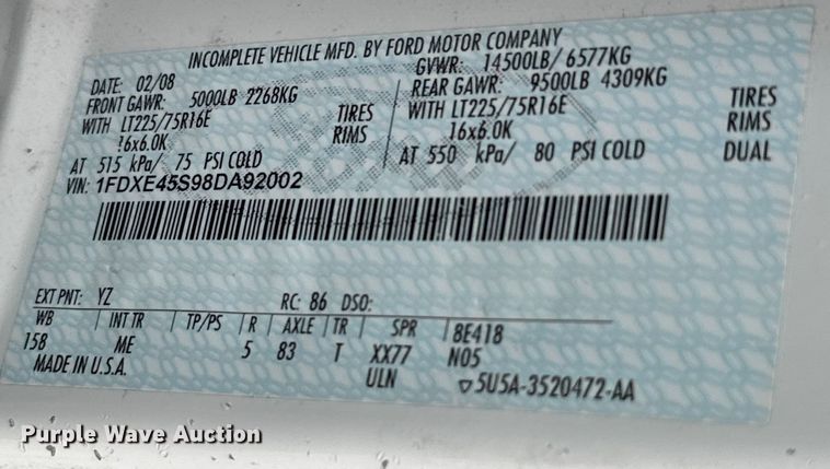 image for item EJ0563 2009 Ford E450 shuttle bus