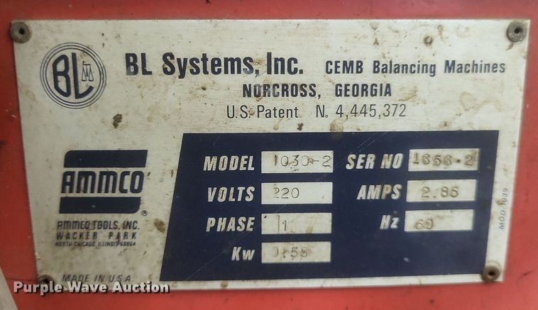 image for item EJ7935 AMMCO  1030 tire balancer 