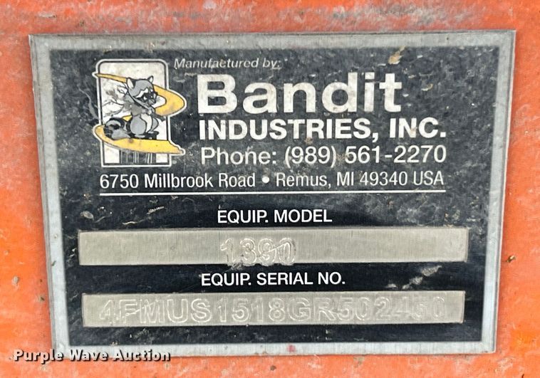 image for item EK4476 2016 Bandit  Intimidator 1390XP wood chipper