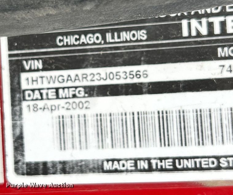 image for item EK4497 2003 International 7400 dump truck