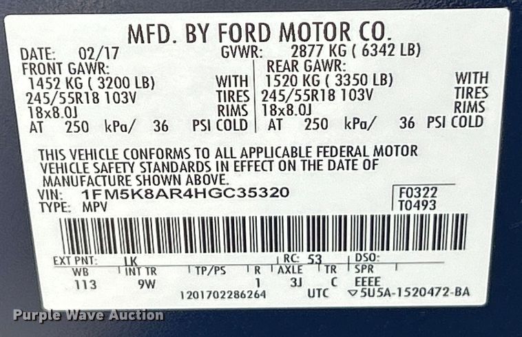 image for item EK4499 2017 Ford Explorer Police Interceptor SUV