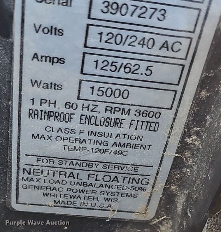 image for item EK5793 Generac  Guardian generator