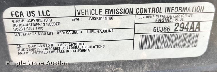 image for item LD9424 2018 Dodge Charger Police 