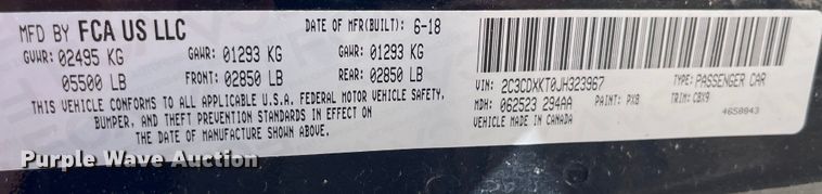 image for item LD9424 2018 Dodge Charger Police 