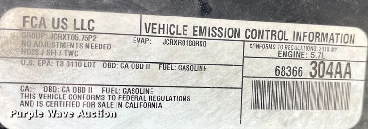 image for item LD9425 2018 Dodge  Durango SUV