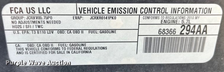 image for item LD9426 2018 Dodge Charger Police 