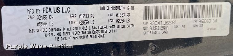 image for item LD9426 2018 Dodge Charger Police 