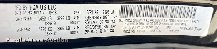 image for item LD9427 2018 Dodge Durango  SUV