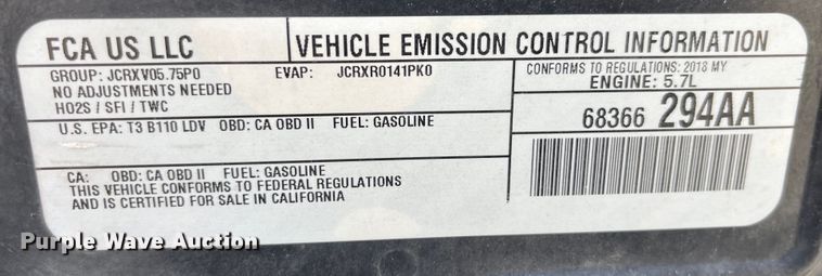 image for item LD9428 2018 Dodge Charger Police 