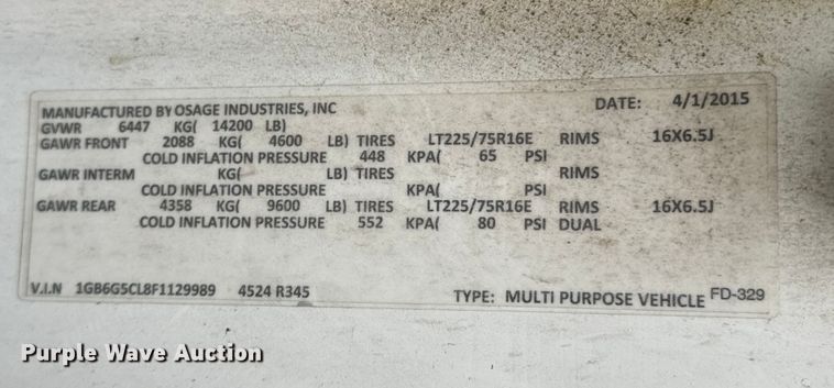 image for item ND9204 2015 Chevrolet Express 4500 ambulance