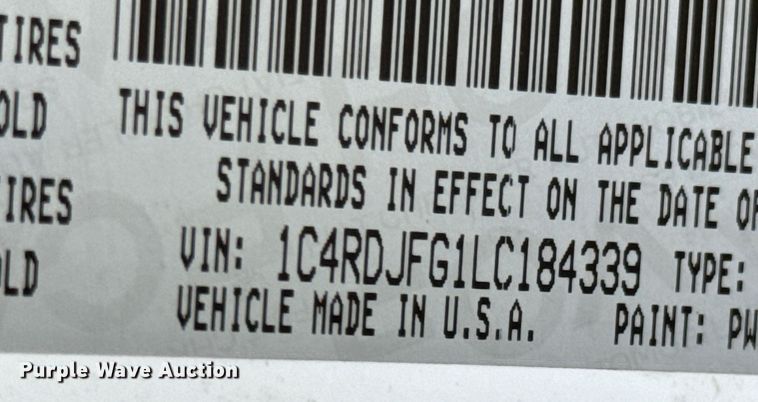 image for item ND9231 2020 Dodge Durango H4 SUV