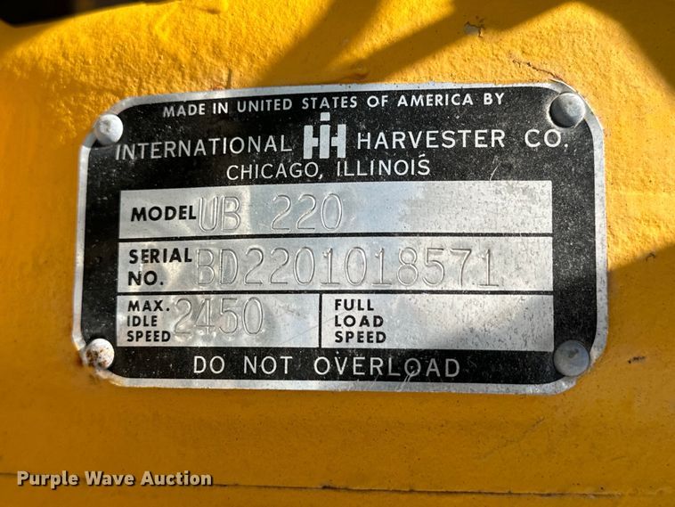 image for item OE9094 International Harvester UB220 Engine