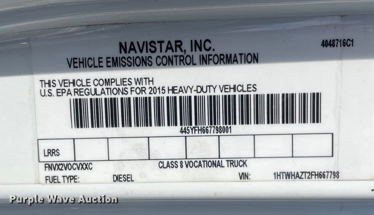 image for item OG9877 2015 International 7400 dump truck