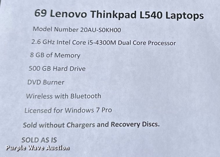 image for item OI9024 (157) Lenovo laptops